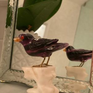Amethyst Carved Bird Sculpture - Vintage